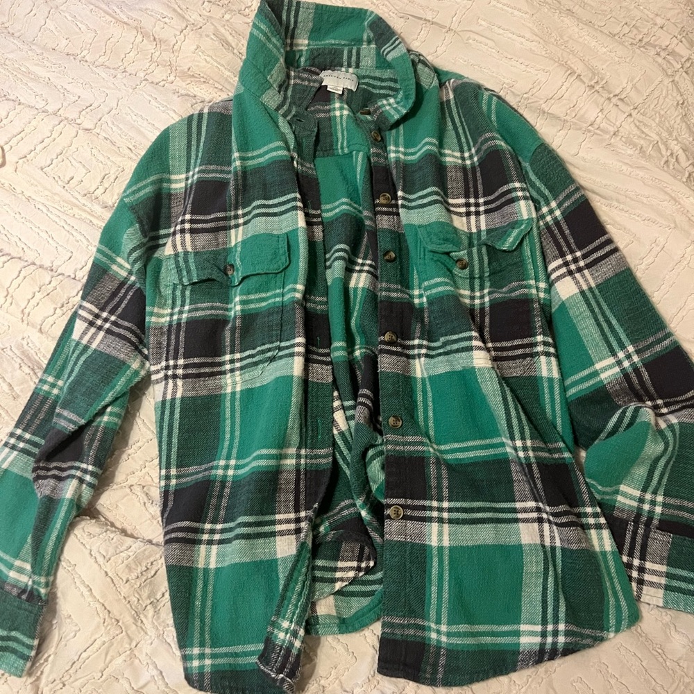 Green checkered flannel